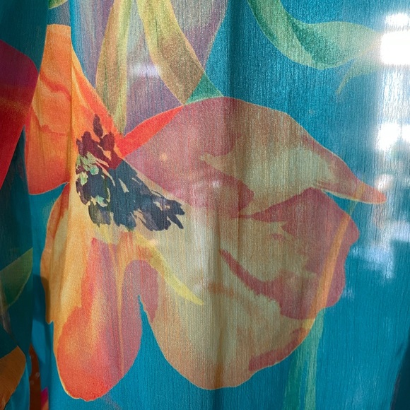 Sheer Floral Liz Claiborne Blouse - Picture 3 of 4